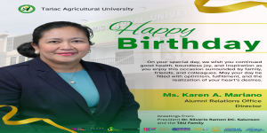 𝓣𝓸𝓪𝓼𝓽𝓼 & 𝓦𝓲𝓼𝓱𝓮𝓼 Director of the Alumni Relations Office, Ms. Karen A. Mariano.