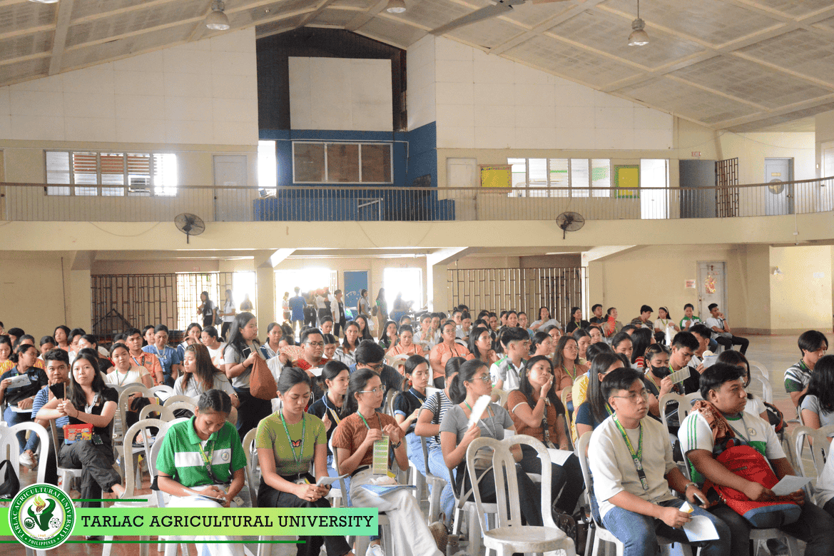 𝐂𝐀𝐏𝐓𝐔𝐑𝐄𝐃 𝐈𝐍 𝐋𝐄𝐍𝐒 | To ensure a high employment rate for graduating students, the Tarlac Agricultural University (TAU) conducts a Pre-Employment Orientation Seminar at the TAU - Multipurpose Center, 18 April.