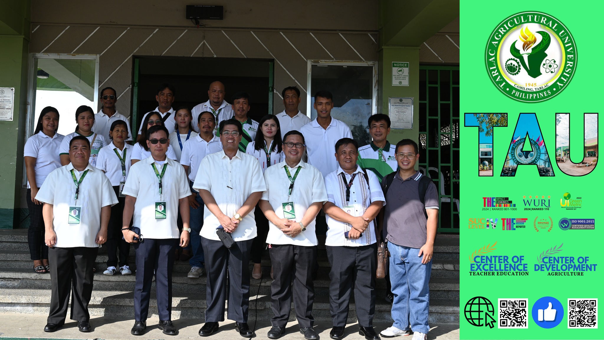 𝐂𝐀𝐏𝐓𝐔𝐑𝐄𝐃 𝐈𝐍 𝐋𝐄𝐍𝐒 | The members of the administration, faculty, non-teaching staff, and students of Tarlac Agricultural University (TAU), led by the University President, Dr. Silverio Ramon DC. Salunson, convene in front of Gilberto O. Teodoro Multipurpose Center, 12 August, for the regular weekly flag-raising ceremony.