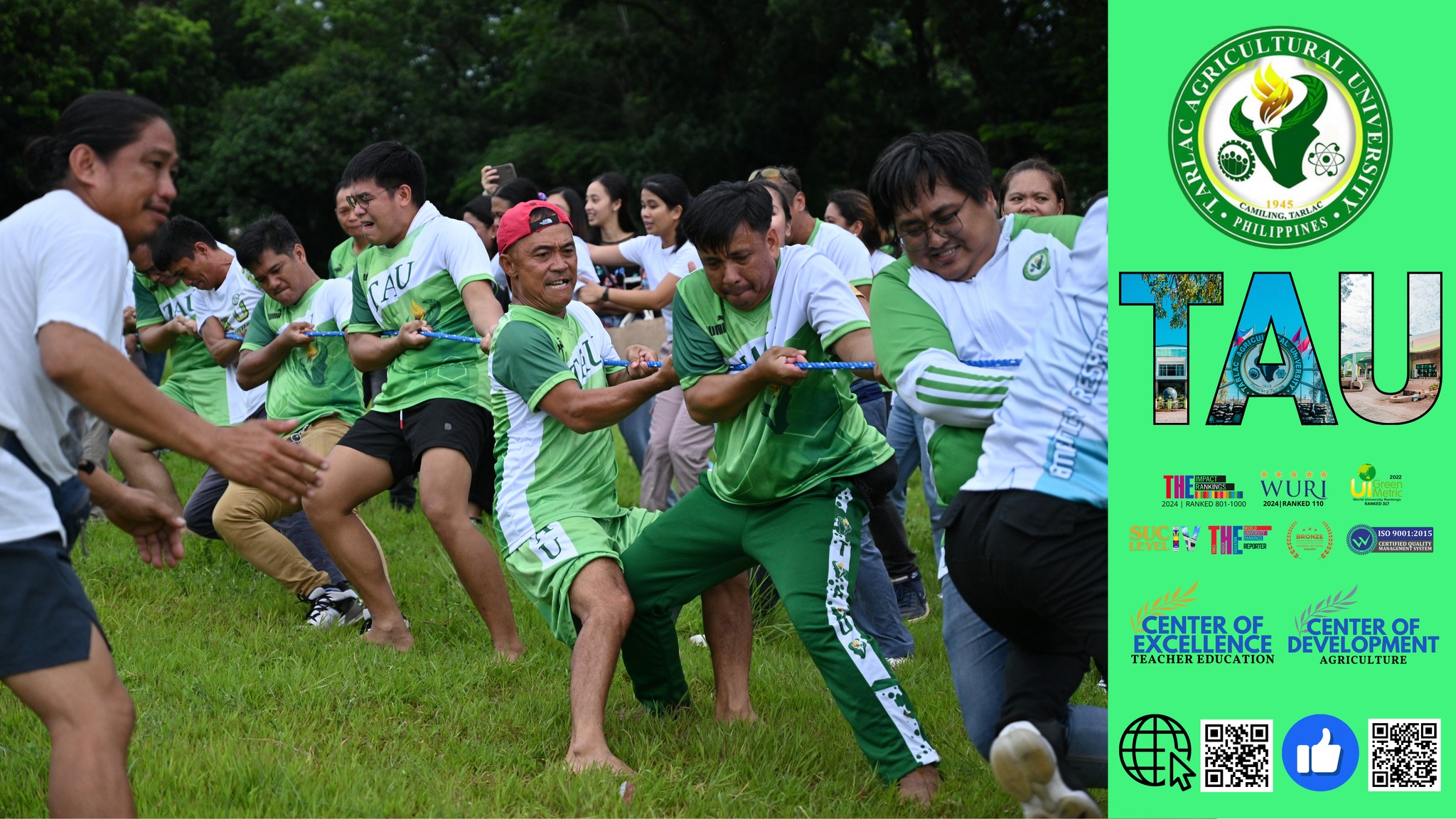 𝐂𝐀𝐏𝐓𝐔𝐑𝐄𝐃 𝐈𝐍 𝐋𝐄𝐍𝐒 | TAU employees' adrenaline and competitive spirit are at an all-time high as they gather at the University Athletic Oval, 13 September, for a tug-of-war match.  The atmosphere is charged with excitement as the four teams