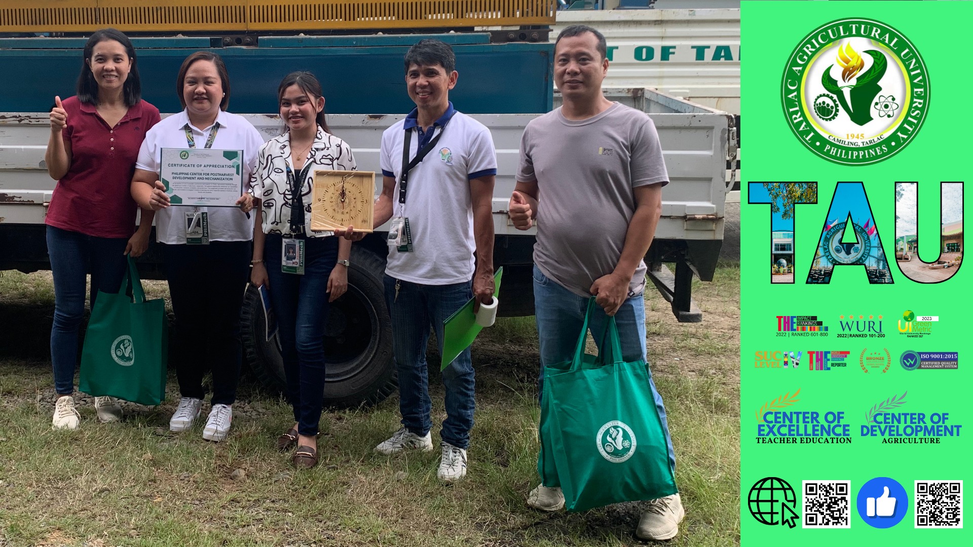 𝐂𝐀𝐏𝐓𝐔𝐑𝐄𝐃 𝐈𝐍 𝐋𝐄𝐍𝐒 | The Philippine Center for Postharvest Development and Mechanization (PHilMech) transfers fabrication equipment worth a total of ₱3.7 million to Tarlac Agricultural University (TAU)