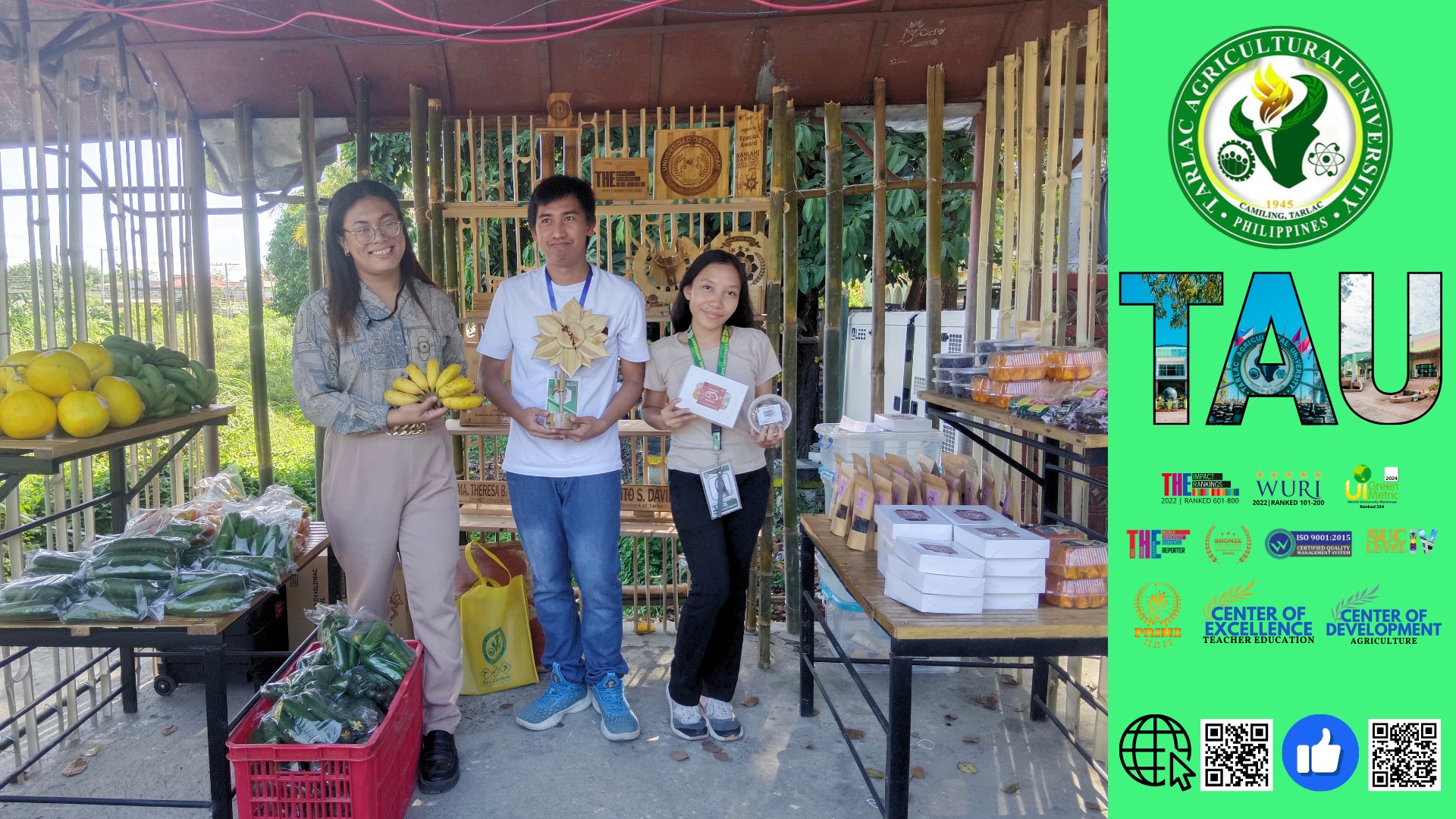 𝐂𝐀𝐏𝐓𝐔𝐑𝐄𝐃 𝐈𝐍 𝐋𝐄𝐍𝐒 | As part of the week-long celebration of the 79th Founding Anniversary and the investiture of its second University President, the Tarlac Agricultural University (TAU) gathers its employees, students, and guests in front of the Gilberto O. Teodoro Multipurpose Center to patronize locally sourced products, 16 December