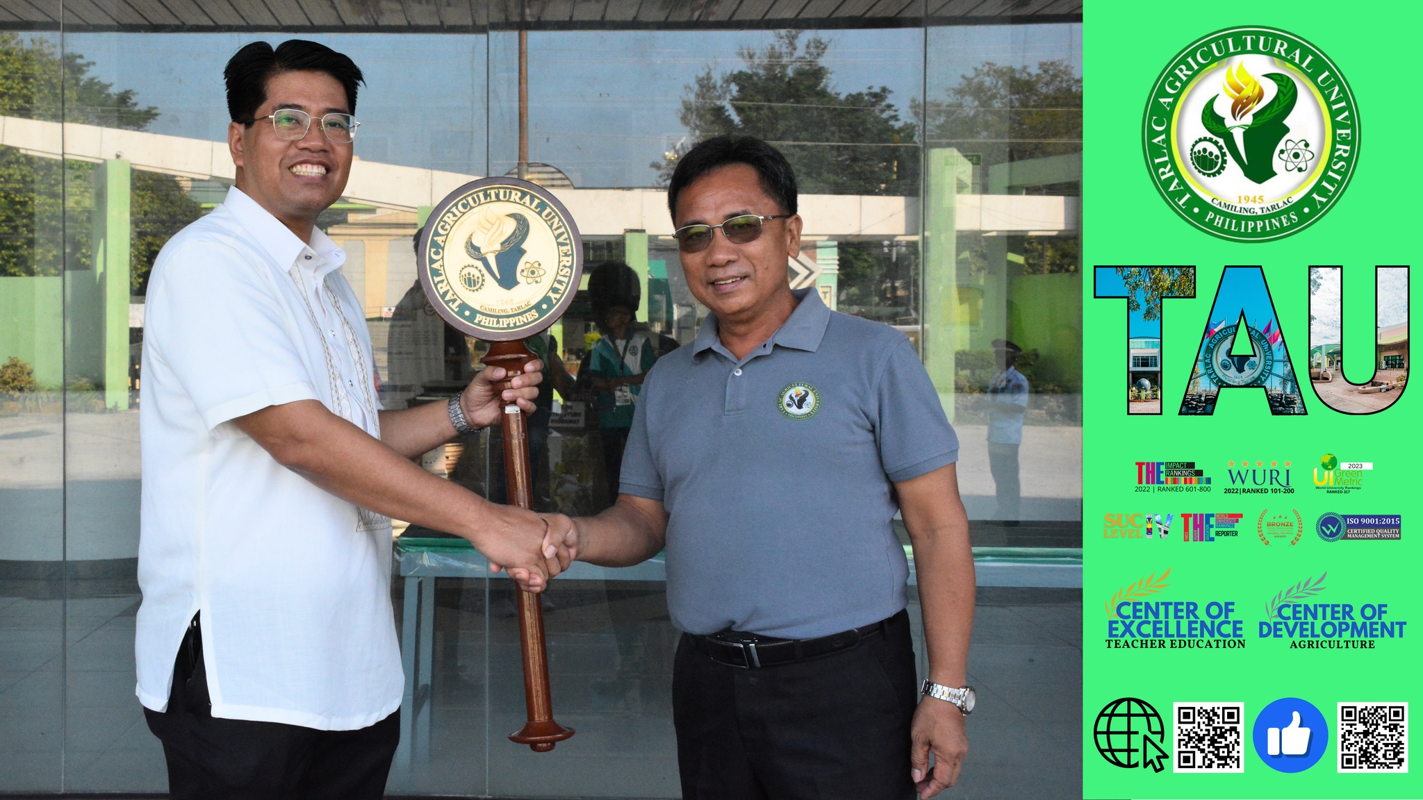 The Tarlac Agricultural University (TAU) - Transition of Leadership from  Dr. Guillermo to Dr. Salunson