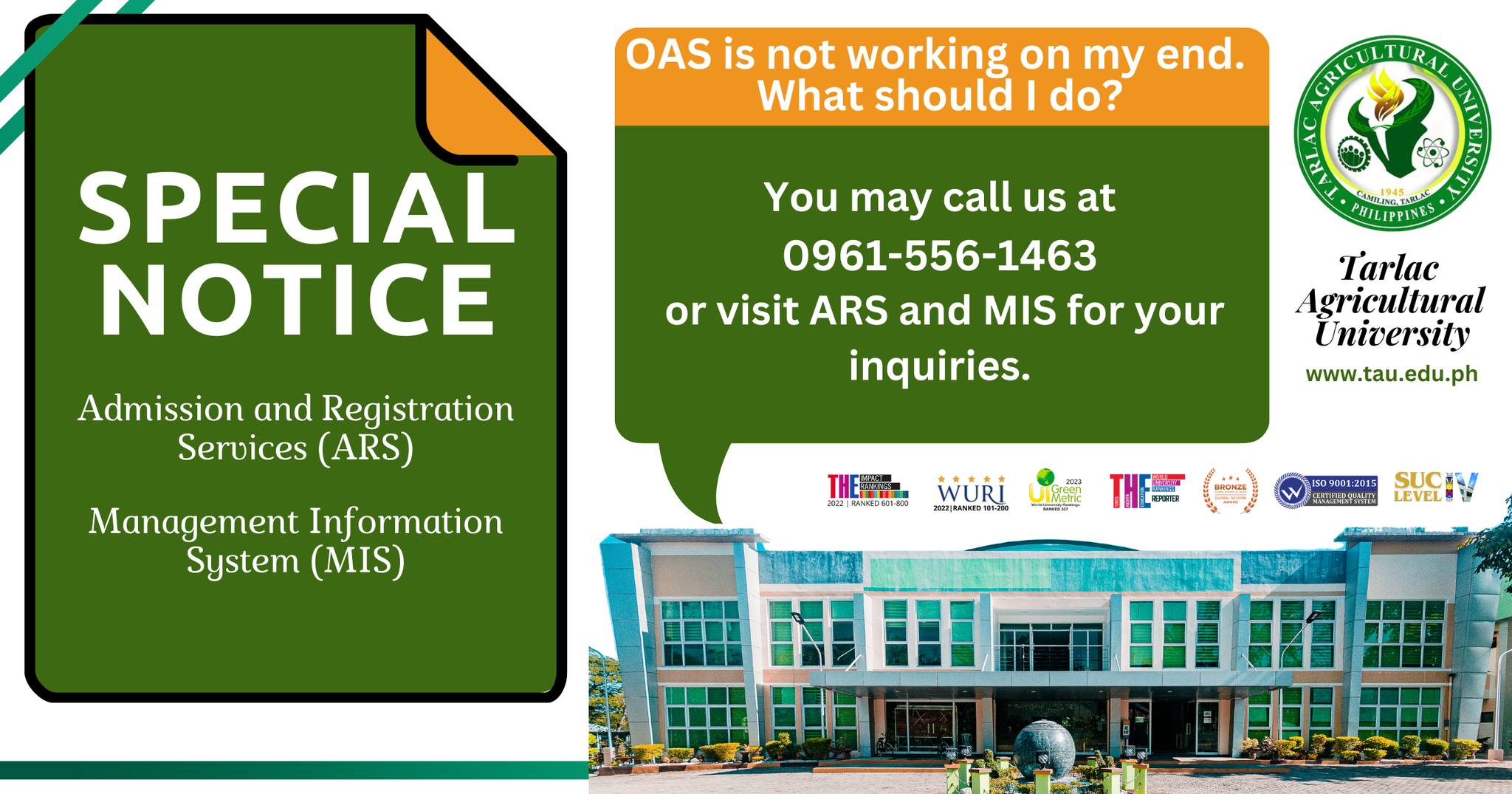 𝐔𝐍𝐈𝐕𝐄𝐑𝐒𝐈𝐓𝐘 𝐁𝐔𝐋𝐋𝐄𝐓𝐈𝐍 | Admission and Registration Services (ARS) and Management Information System (MIS)