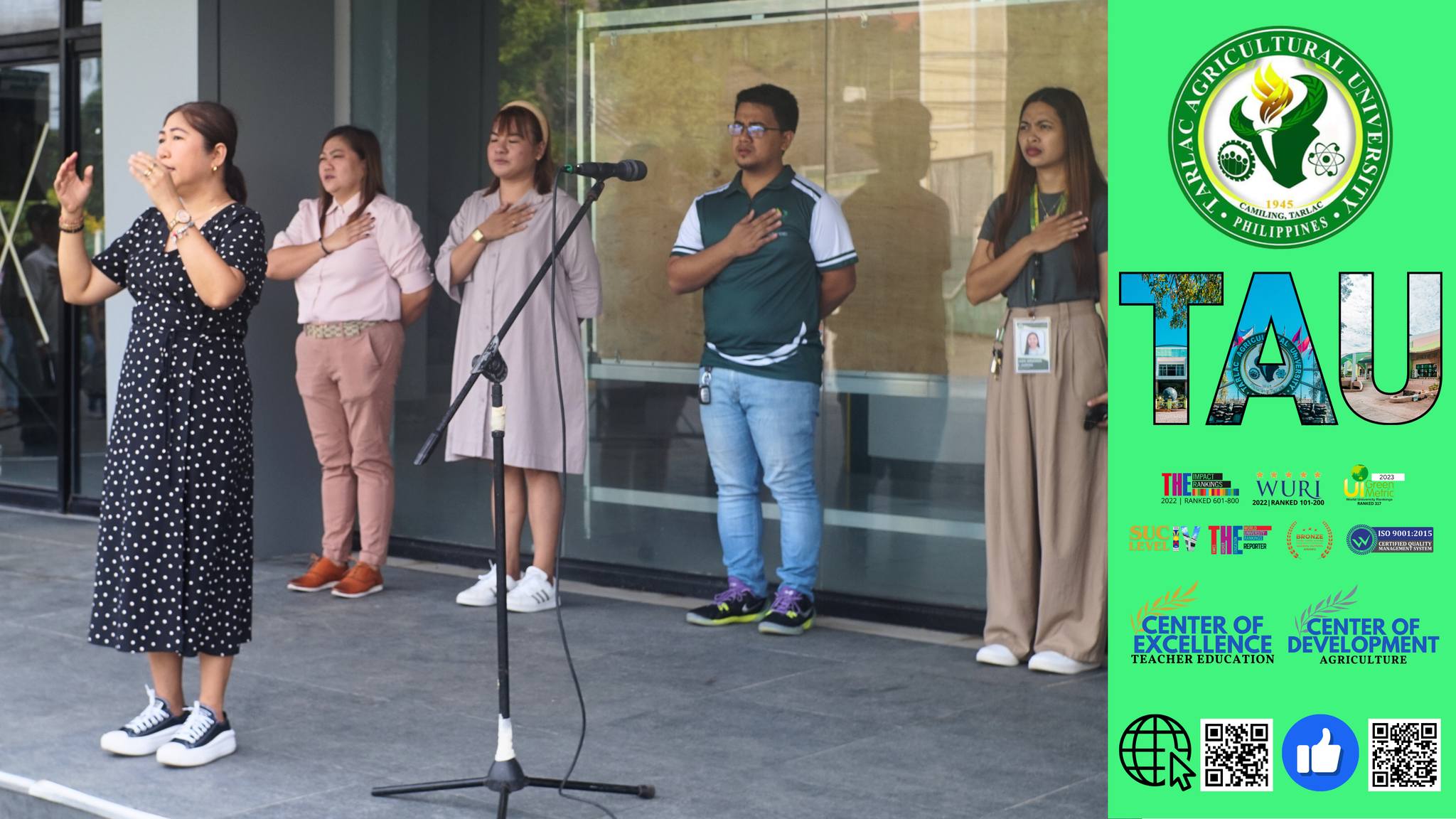 𝐂𝐀𝐏𝐓𝐔𝐑𝐄𝐃 𝐈𝐍 𝐋𝐄𝐍𝐒 | Tarlac Agricultural University’s (TAU) Sociocultural Development Office (SDO) leads the University’s flag-raising ceremony today, 24 June