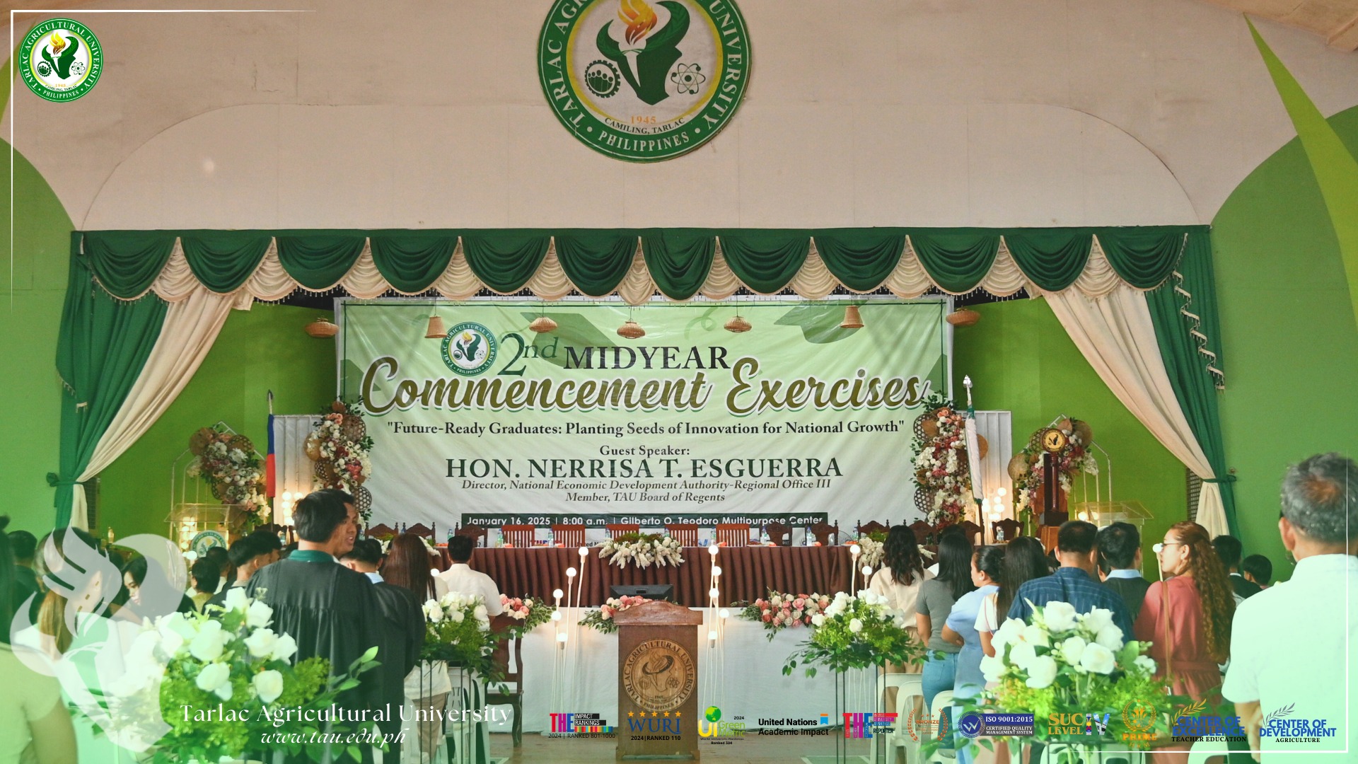 𝐂𝐀𝐏𝐓𝐔𝐑𝐄𝐃 𝐈𝐍 𝐋𝐄𝐍𝐒 | Marking its continuous involvement and support to the students and faculty of the Tarlac Agricultural University (TAU), the TAU Non-Academic Staff Association (NASA) participates in the Ecumenical Service at the Gilberto O. Teodoro Multipurpose Center, 16 January