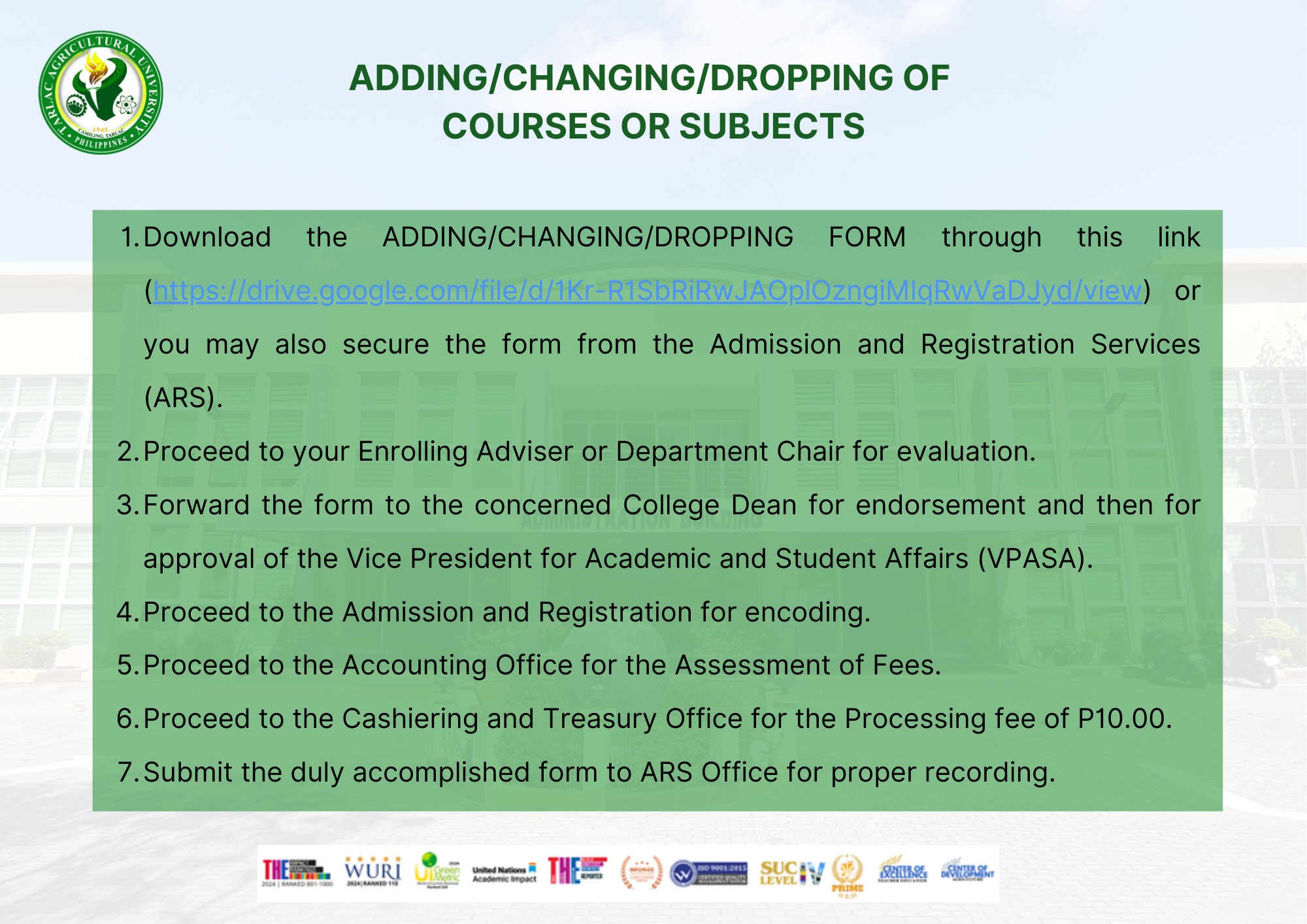 𝐔𝐍𝐈𝐕𝐄𝐑𝐒𝐈𝐓𝐘 𝐁𝐔𝐋𝐋𝐄𝐓𝐈𝐍 | Admission and Registration Services schedule of enrollment and other related activities for the second semester of AY 2024-2025