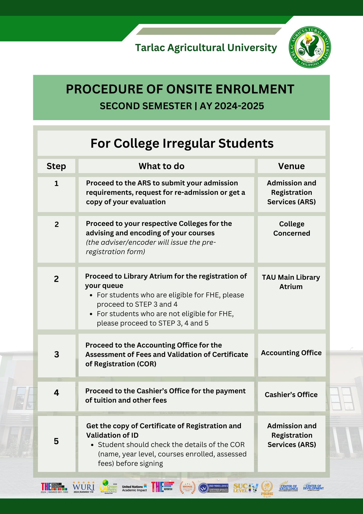 𝐔𝐍𝐈𝐕𝐄𝐑𝐒𝐈𝐓𝐘 𝐁𝐔𝐋𝐋𝐄𝐓𝐈𝐍 | Admission and Registration Services (ARS) 2nd Sem Enrollment 3