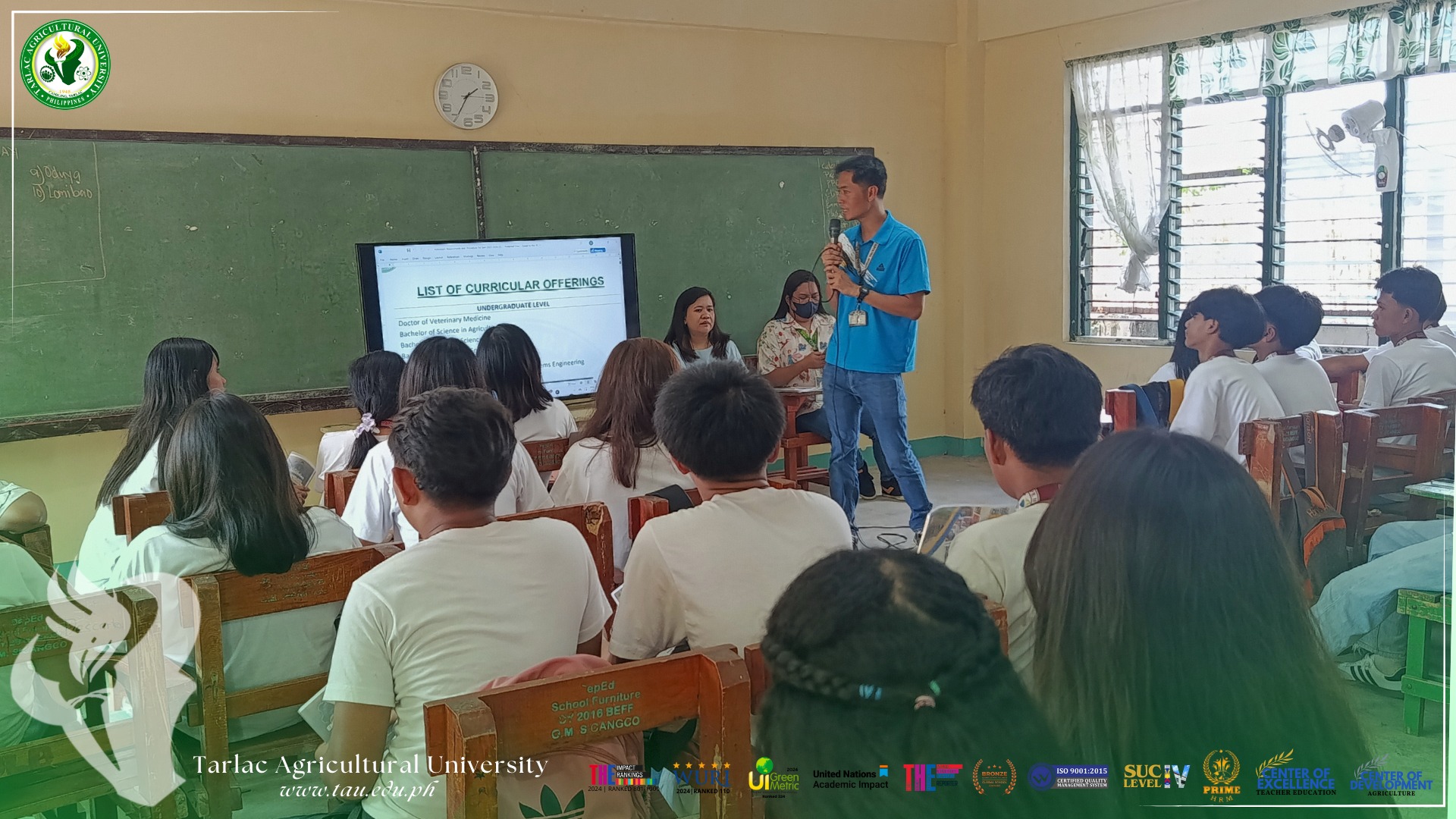 𝐂𝐀𝐏𝐓𝐔𝐑𝐄𝐃 𝐈𝐍 𝐋𝐄𝐍𝐒 | Continuing to expand its academic services, the Tarlac Agricultural University (TAU) - Student Placement Office (SPO) kicks off the first day of its Career Information Drive in various high schools across Tarlac Province on 11 February